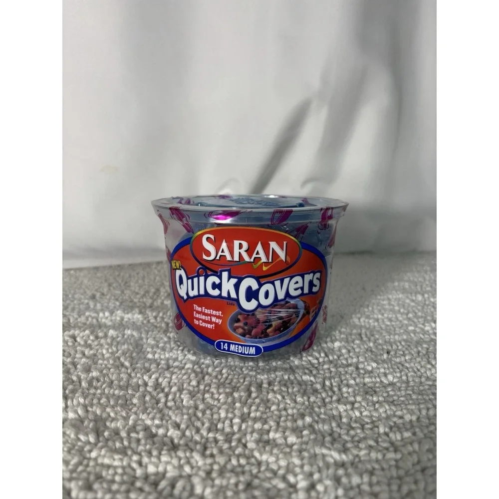 Saran Quick Covers Lids 14 Medium Blue Plastic 14-1/8 inch‎ diameter